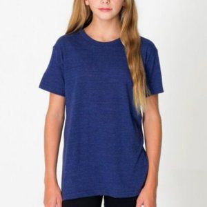 NWT AMERICAN APPAREL‎ YOUTH UNISEX TRIBLEND TEE TRI-INDIGO 8